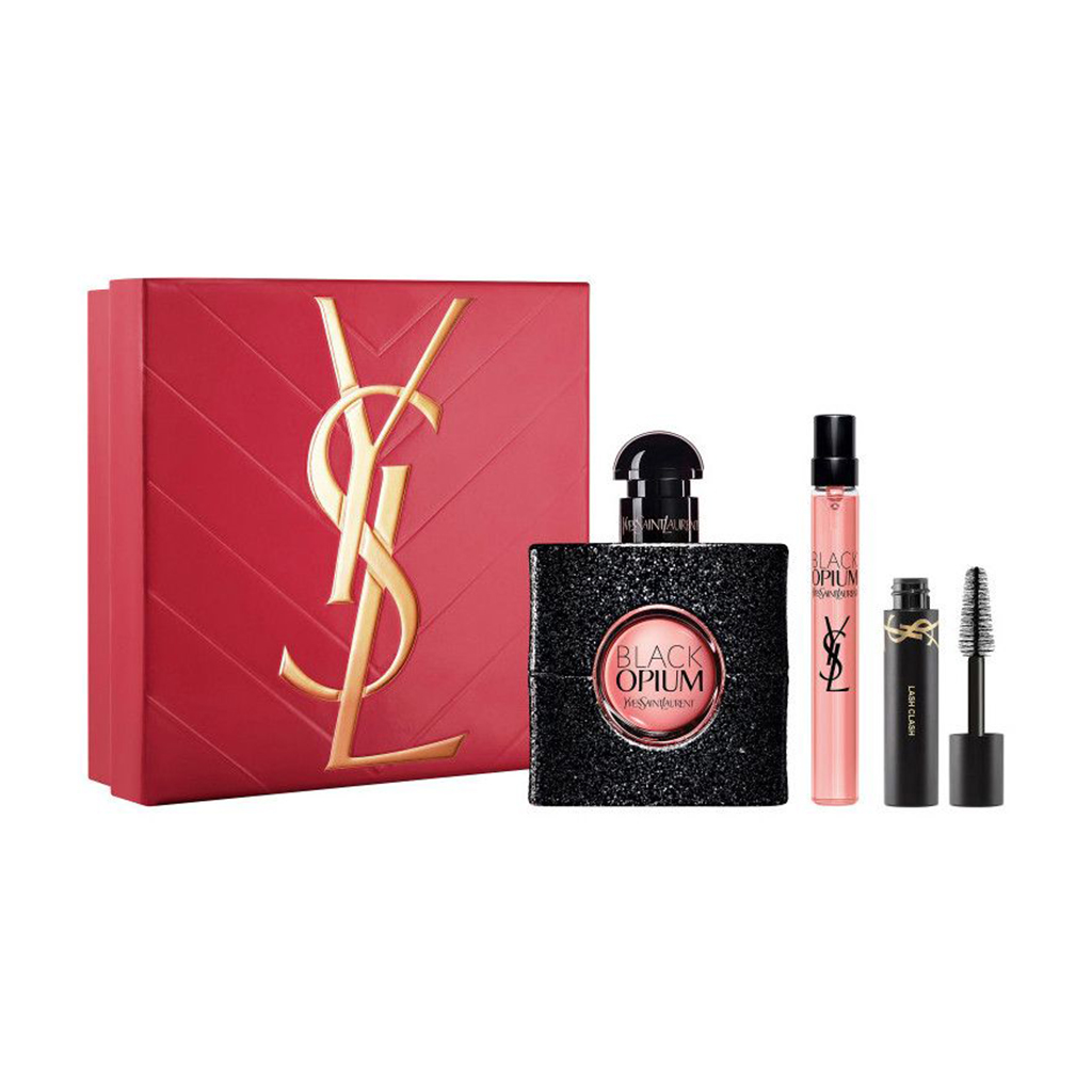 Парфумований набір жіночий Yves Saint Laurent Black Opium (парфумована вода, 50 мл + парфумована вода, 10 мл + туш для вій, 2 мл)